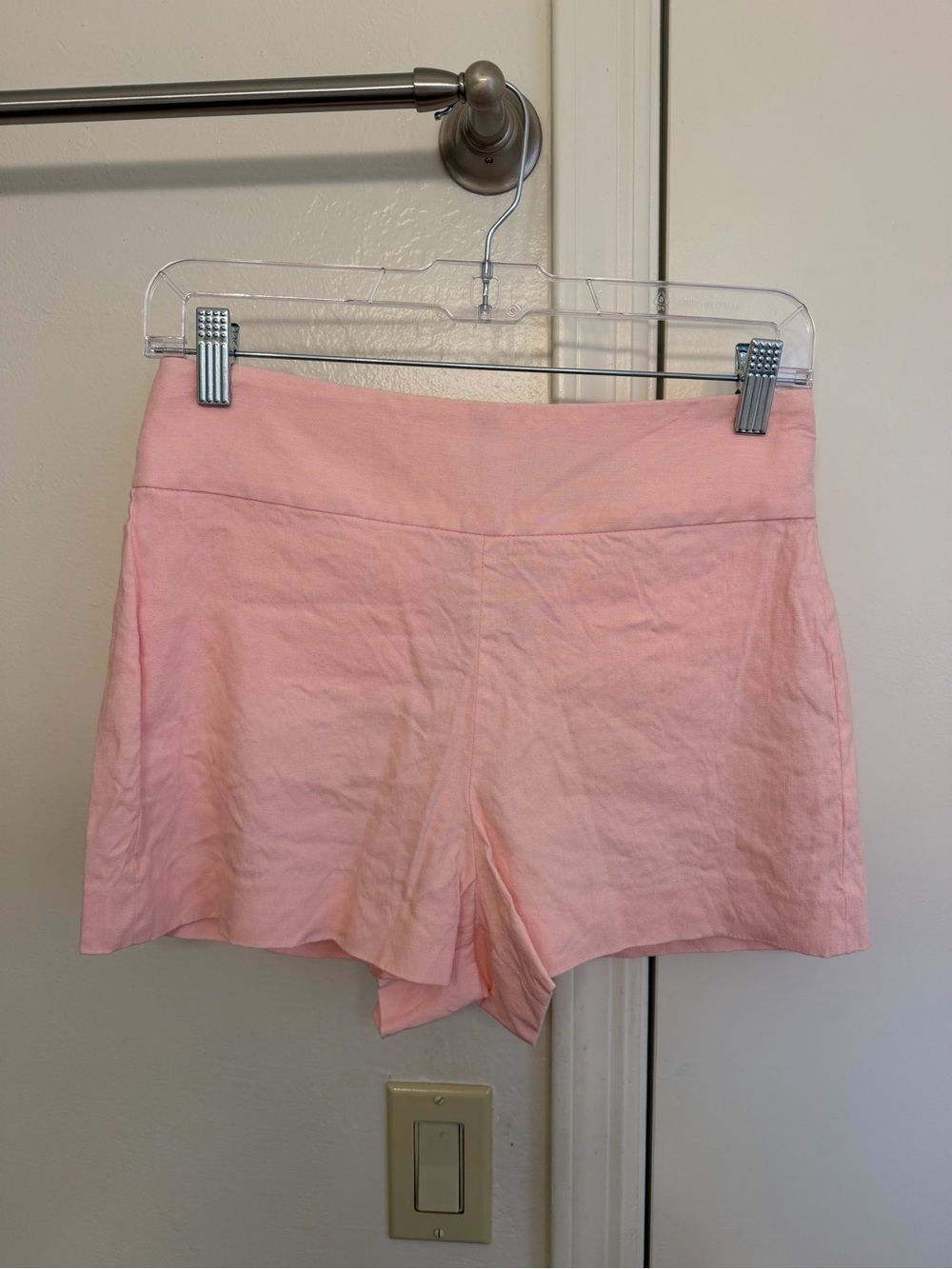 Alice + Olivia Donald Tailored Shorts Light Pink High-Waist Summer Shorts Size 2